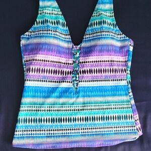 Bleu Rod Beattie Blue and Purple Tankini. Size 12